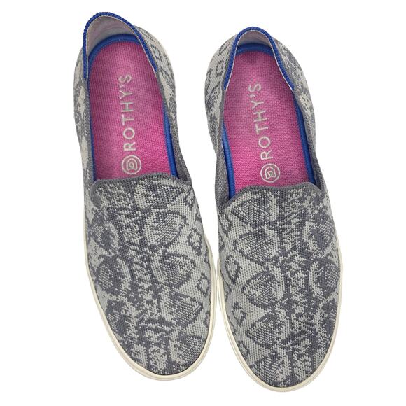 Rothy’s Shoes Snake Python Grey Slip On Flat Sneaker 8 - Picture 11 of 11